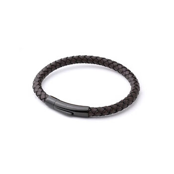 Braided Cowhide And Stainless Steel Bracelet Gift For Him, 10 of 11