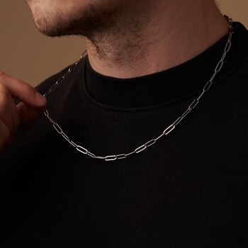 Silver Engraveable Paperclip Link Chain Necklace. Personalised Necklace, 5 of 11