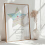 Welcome To The World Personalised Map Print New Baby Gift, thumbnail 1 of 11