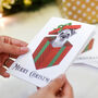 Cute Dog In Present Christmas Card, thumbnail 12 of 12