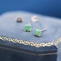 Green Opal Stud Earrings In Sterling Silver, thumbnail 3 of 12
