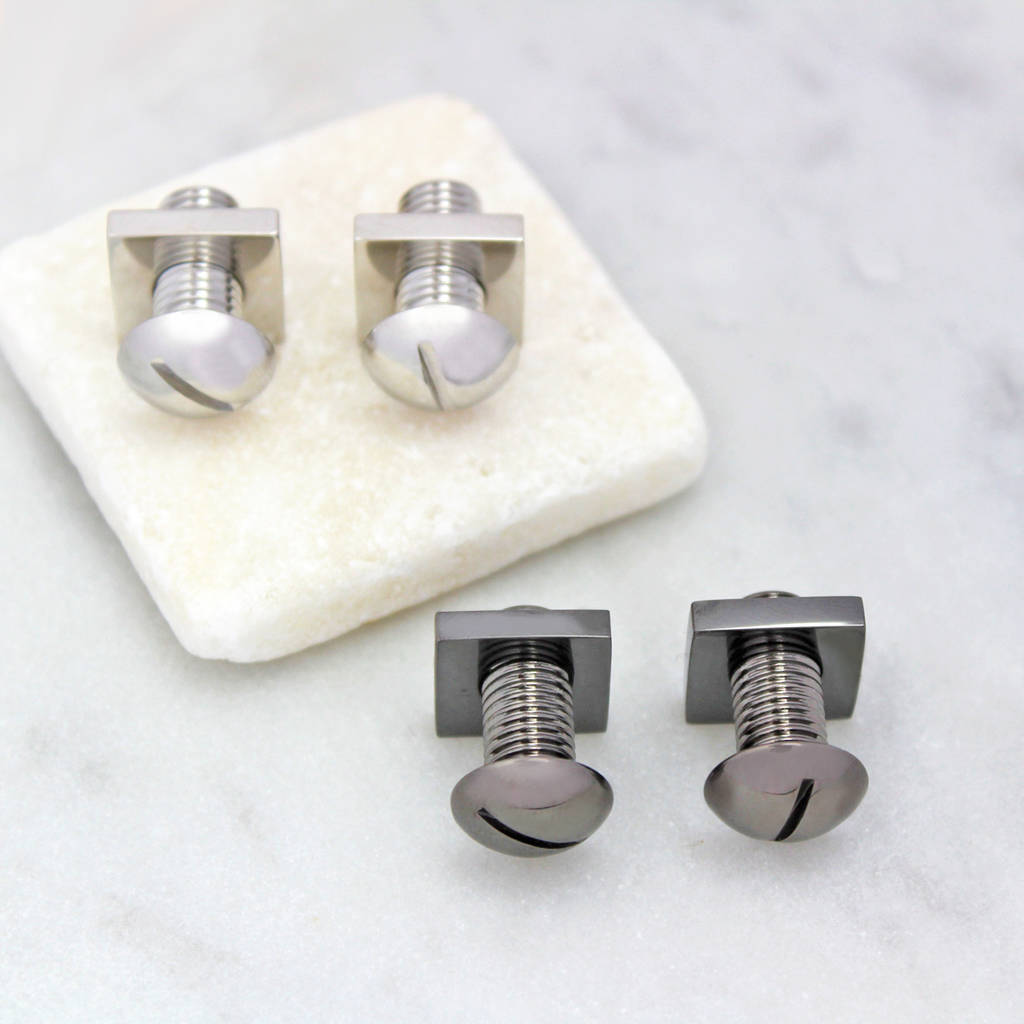 nut and bolt cufflinks by charlie boots
