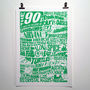The Nineties 1990’s Decade Typography Print, thumbnail 4 of 11