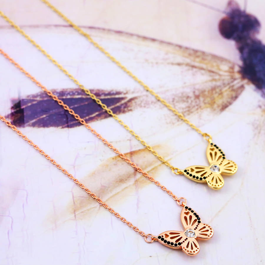 Butterfly Personalised Necklace By J&S Jewellery | notonthehighstreet.com