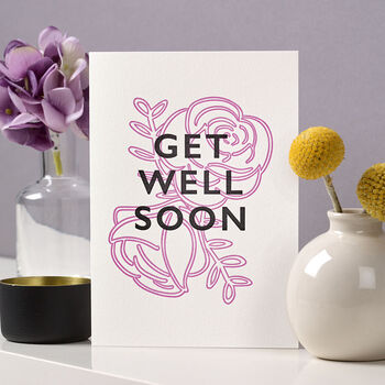 'Get Well Soon' Botanical Letterpress Card, 2 of 4
