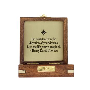 Personalised Signature Sundial Compass With Wooden Box, 3 of 12