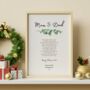 Mum And Dad Christmas Gift Parents Personalised Poem Print, thumbnail 1 of 8