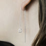 Personalised Gold Plated Silver Chain Threader Earrings, thumbnail 3 of 4