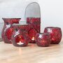 Large Red Crackle Glass Oil Burner And Wax Warmer, thumbnail 3 of 4