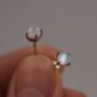 Sterling Silver Frosted Mermaid Crystal Stud Earrings, thumbnail 5 of 11