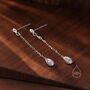Sterling Silver Tiny Moonstone Droplet Stud Earrings, thumbnail 2 of 9