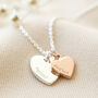 Personalised Double Heart Charm Necklace, thumbnail 9 of 12