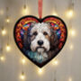 Old English Sheepdog Stained Glass Effect Heart Suncatcher, thumbnail 3 of 5