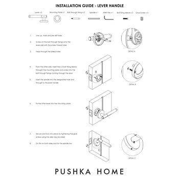 Lever Internal Door Handles Brass Spring Loaded, 4 of 4
