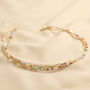 Rainbow Bead And Chain Layered Necklace In Gold Plating, thumbnail 2 of 3
