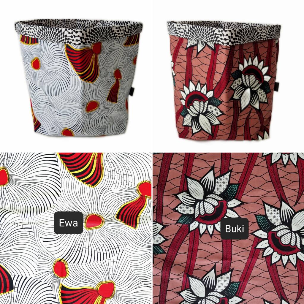 Xl African Print Fabric Basket By Lolly & Kiks