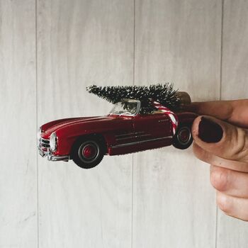 Red Mercedes 300 Sl With Christmas Tree, 2 of 2