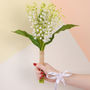Faux Lily Of The Valley With Personalised Ribbon, thumbnail 1 of 2