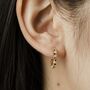 Gold Plated Multicoloured Rainbow Half Hoop Stud Earrings, thumbnail 1 of 3