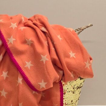 Stars Blanket Scarf In Orange, 2 of 3