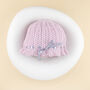 Handmade Organic Hat And Booties Pink, thumbnail 2 of 5