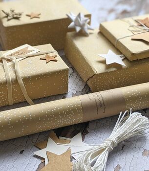 Kraft Paper White Stars Wrapping Paper 3m, Recyclable, 4 of 5
