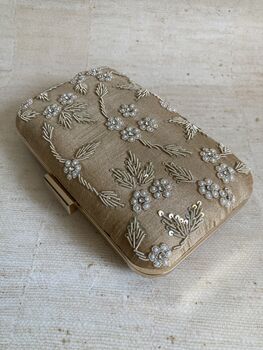 Dark Gold Pearl Rectangular Clutch Bag, 2 of 10