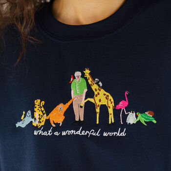 What A Wonderful World Embroidered Sweatshirt, 9 of 12