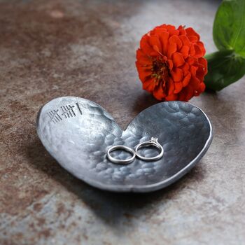 Hand Forged Steel Hearts Dish Set, Couples Gift, 4 of 8