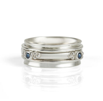 Rajalita Wisdom Sapphire Silver Spinning Ring, 3 of 8