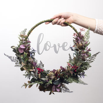 wreath hoop floral handmade notonthehighstreet artificial