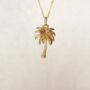 Palm Tree Necklace In 18ct Gold Plated Sterling Silver, thumbnail 7 of 11