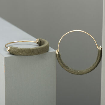 Gold Plated Wrapped Statement Hoop Earrings, 5 of 5