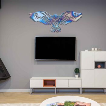 Geometric Eagle Metal Wall Art Modern Home Decor, 3 of 12