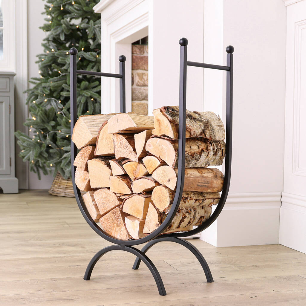 Contemporary Curved Iron Log Holder By Dibor