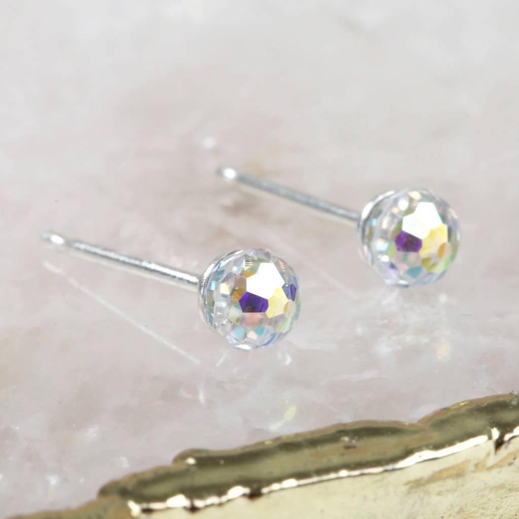 swarovski crystal ball stud earrings by lisa angel