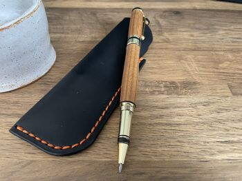 Matt Black Leather Pen Sleeve, Pen Case, 2 of 7