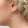Contemporary Sterling Silver Pull Through Hoop Earrings, thumbnail 1 of 6