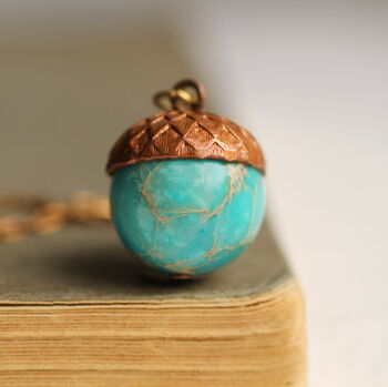Turquoise Acorn Necklace, 9 of 10