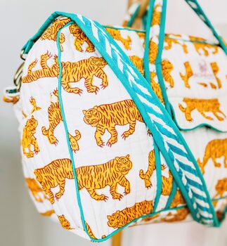 Handmade Boho Tiger Weekend Bag, 6 of 9