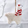Woolly Llama Christmas Decoration, thumbnail 2 of 3