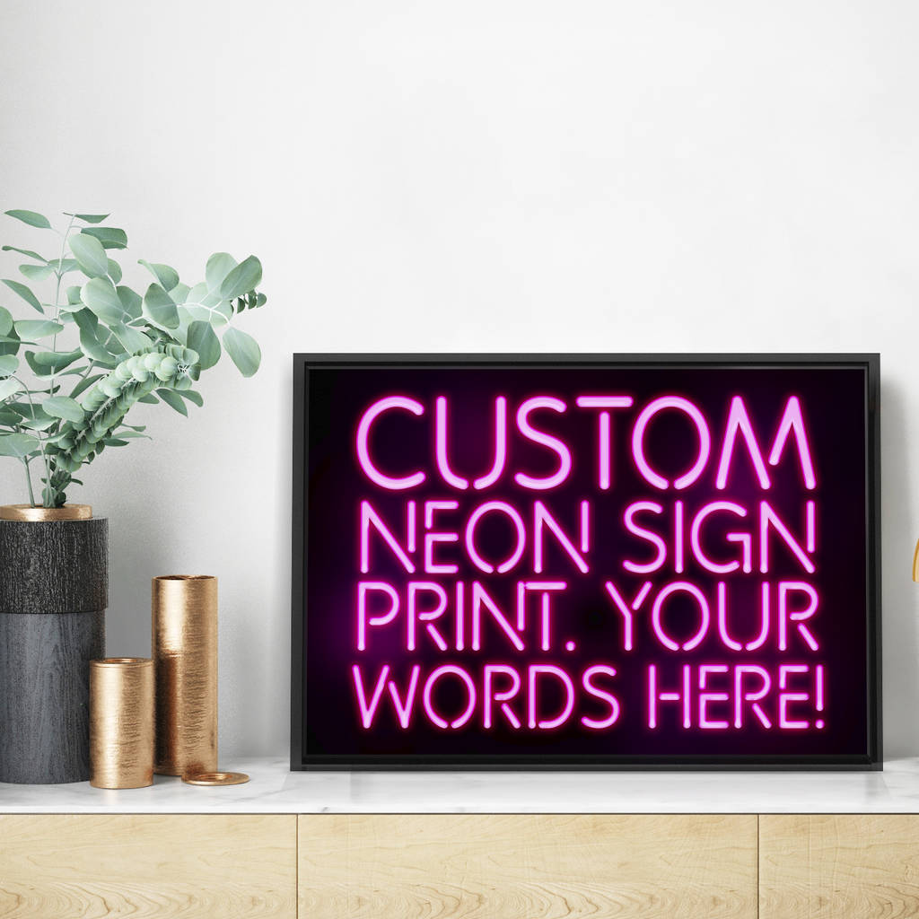 Personalised Neon Sign Print, 1 of 10