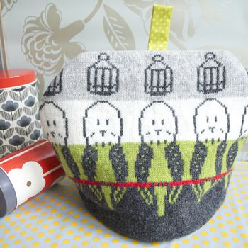 Budgie Knitted Tea Cosy, 4 of 4