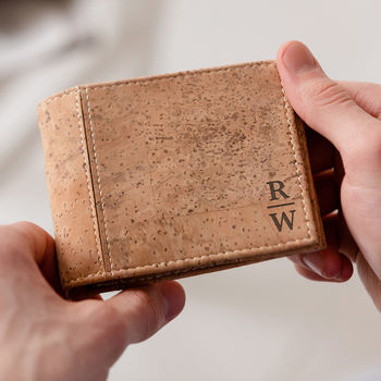 Personalised Monogram Vegan Cork Wallet For Him, 2 of 7