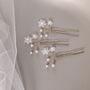 Pearl Flower Bridal Hair Pins Set Of Three, thumbnail 8 of 13