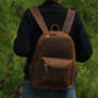 Front Pocket Vintage Look Leather Backpack, thumbnail 5 of 6