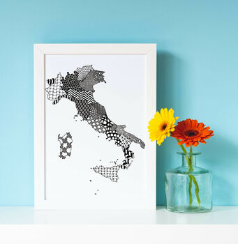 Personalised Map Of Italy Print, 6 of 7