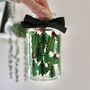 Green Holly Christmas Painted Bud Vase With Black Bow, thumbnail 4 of 6