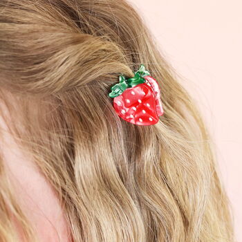 Mini Red Strawberry Hair Clip, 4 of 4