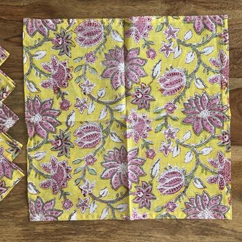 Dining Napkins, Indian Block Print, 12 Inches, 5 of 8